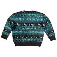 New Zealand Darts Christmas Kid Ugly Christmas Sweater Merry Xmas Aotearoa Maori Paua Shell LT14 - Polynesian Pride