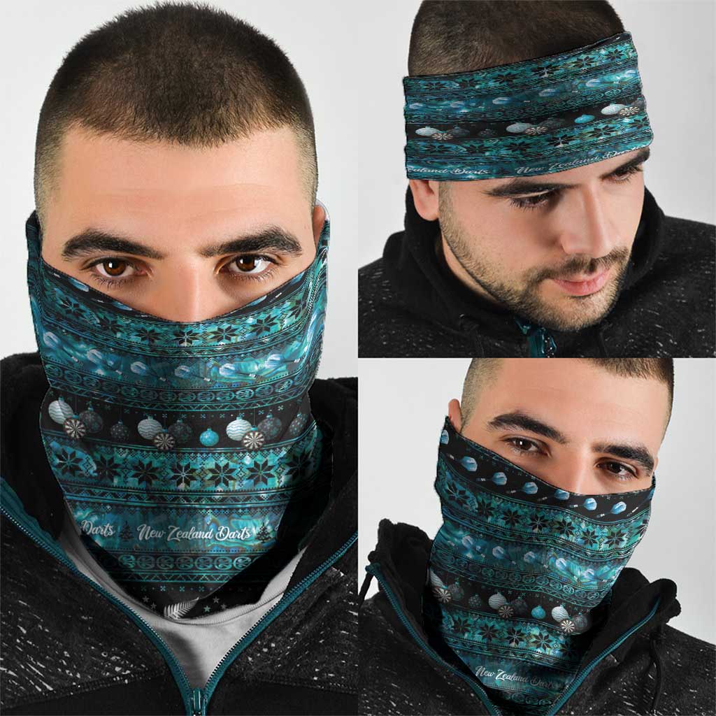 New Zealand Darts Christmas Neck Gaiter Merry Xmas Aotearoa Maori Paua Shell LT14 - Polynesian Pride