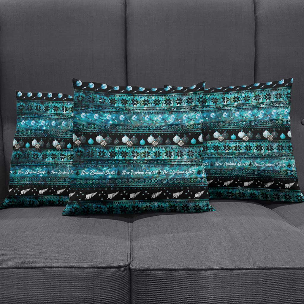 New Zealand Darts Christmas Pillow Cover Merry Xmas Aotearoa Maori Paua Shell LT14 - Polynesian Pride