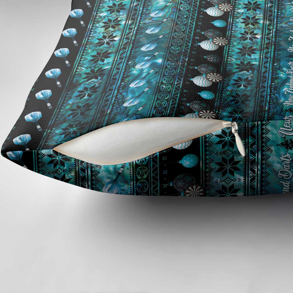 New Zealand Darts Christmas Pillow Cover Merry Xmas Aotearoa Maori Paua Shell LT14 - Polynesian Pride