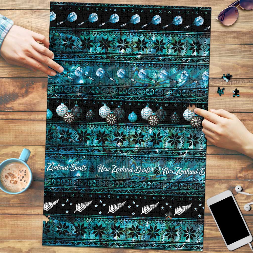 New Zealand Darts Christmas Puzzle Merry Xmas Aotearoa Maori Paua Shell - Polynesian Pride