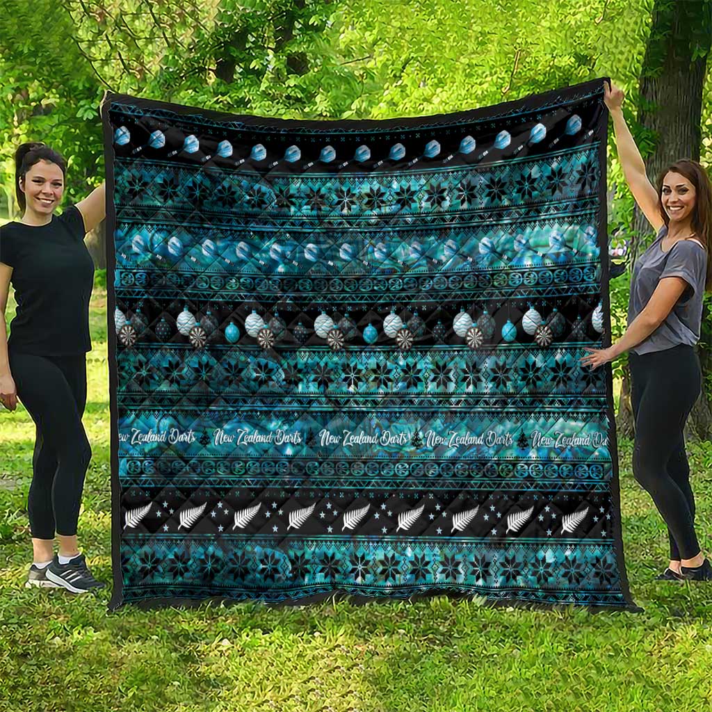 New Zealand Darts Christmas Quilt Merry Xmas Aotearoa Maori Paua Shell - Polynesian Pride