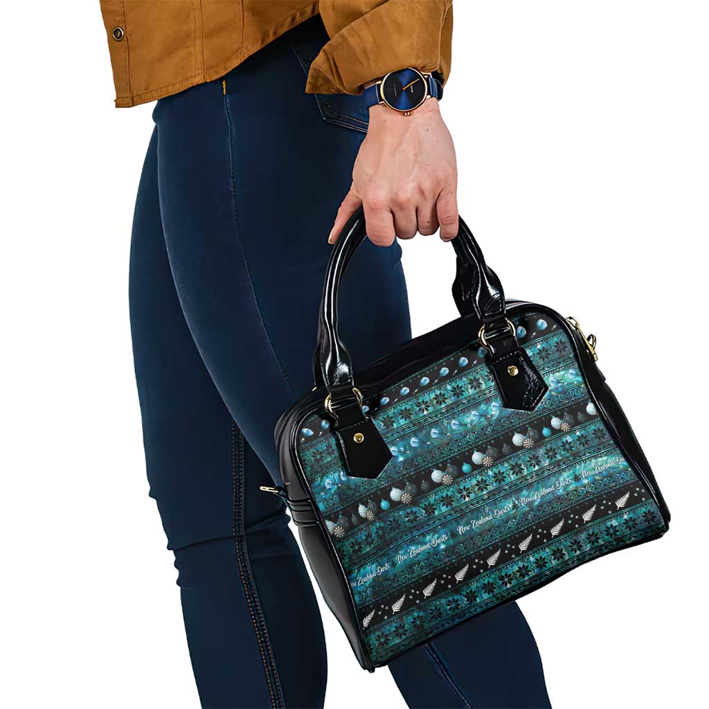 New Zealand Darts Christmas Shoulder Handbag Merry Xmas Aotearoa Maori Paua Shell - Polynesian Pride