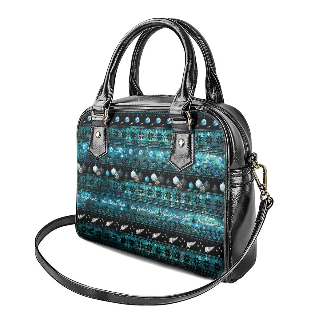 New Zealand Darts Christmas Shoulder Handbag Merry Xmas Aotearoa Maori Paua Shell - Polynesian Pride