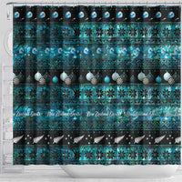 New Zealand Darts Christmas Shower Curtain Merry Xmas Aotearoa Maori Paua Shell LT14 - Polynesian Pride