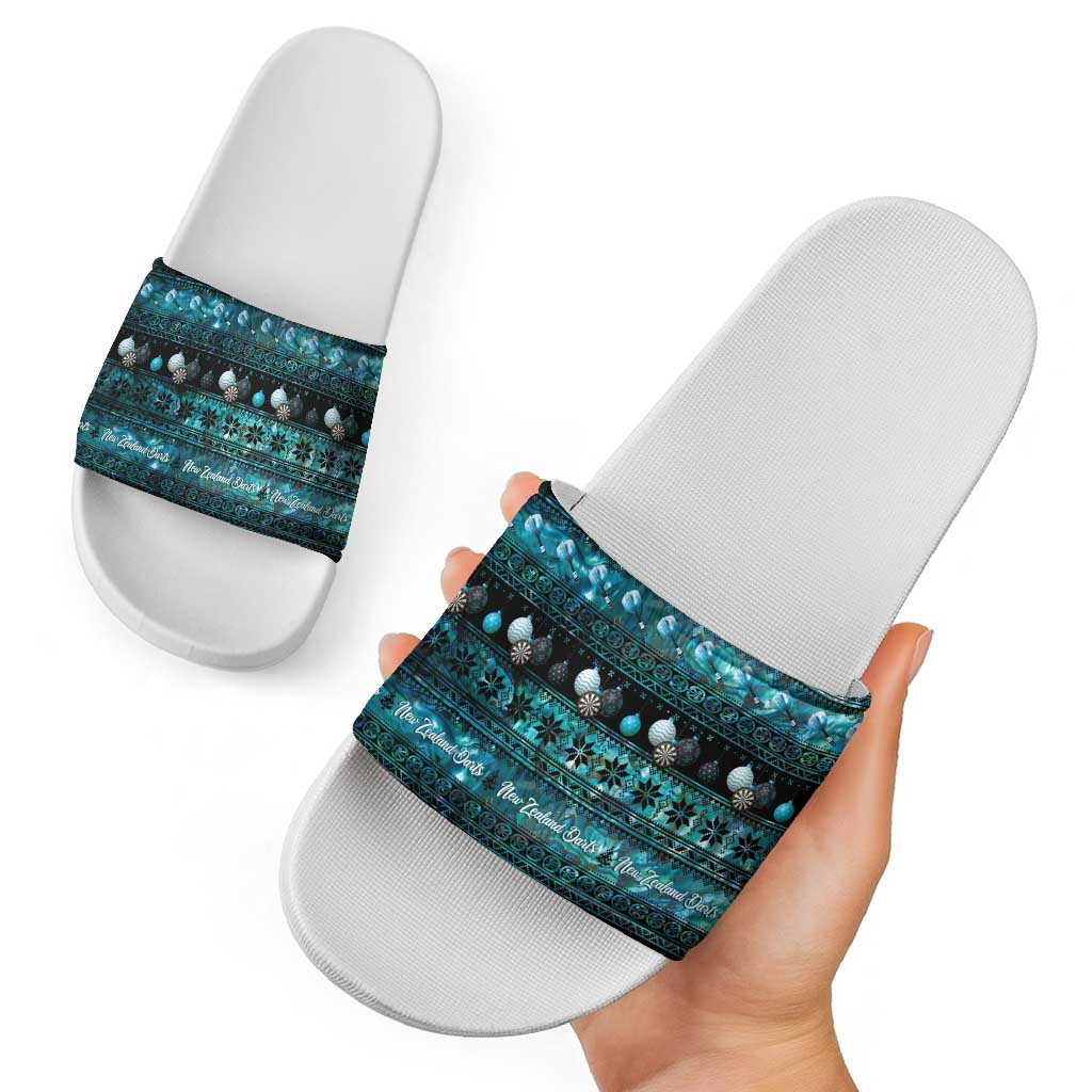 New Zealand Darts Christmas Slide Sandals Merry Xmas Aotearoa Maori Paua Shell LT14 - Polynesian Pride