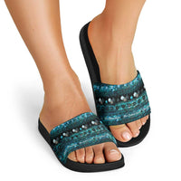 New Zealand Darts Christmas Slide Sandals Merry Xmas Aotearoa Maori Paua Shell LT14 - Polynesian Pride