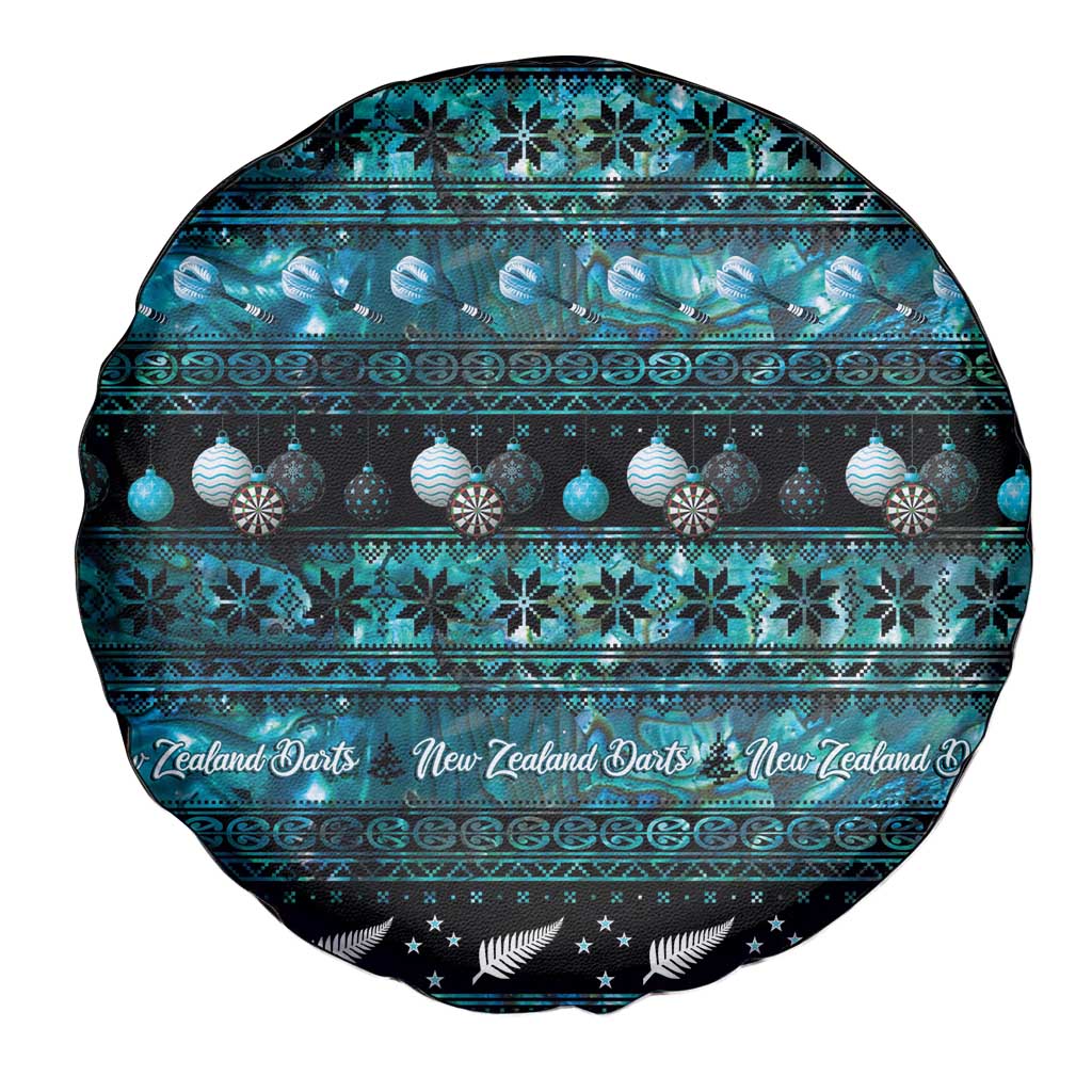 New Zealand Darts Christmas Spare Tire Cover Merry Xmas Aotearoa Maori Paua Shell LT14 - Polynesian Pride