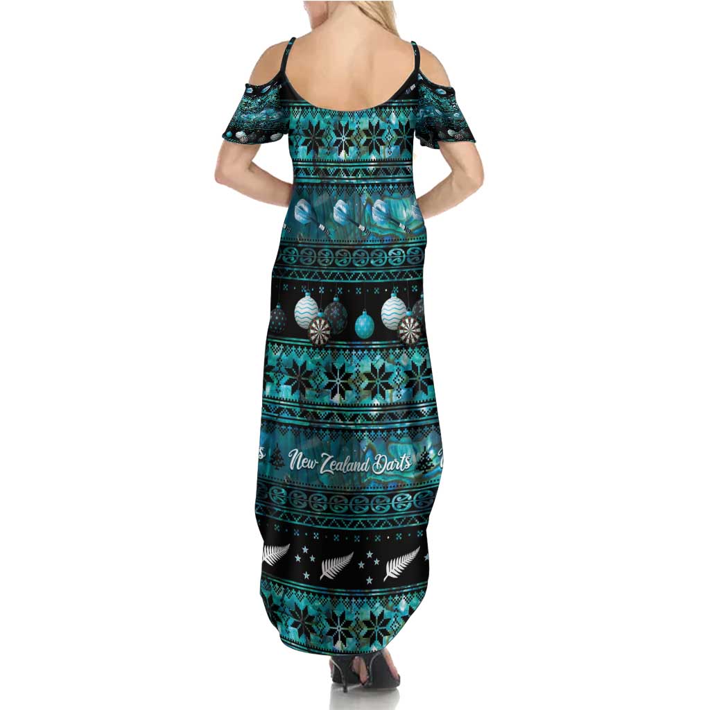 New Zealand Darts Christmas Summer Maxi Dress Merry Xmas Aotearoa Maori Paua Shell LT14 - Polynesian Pride
