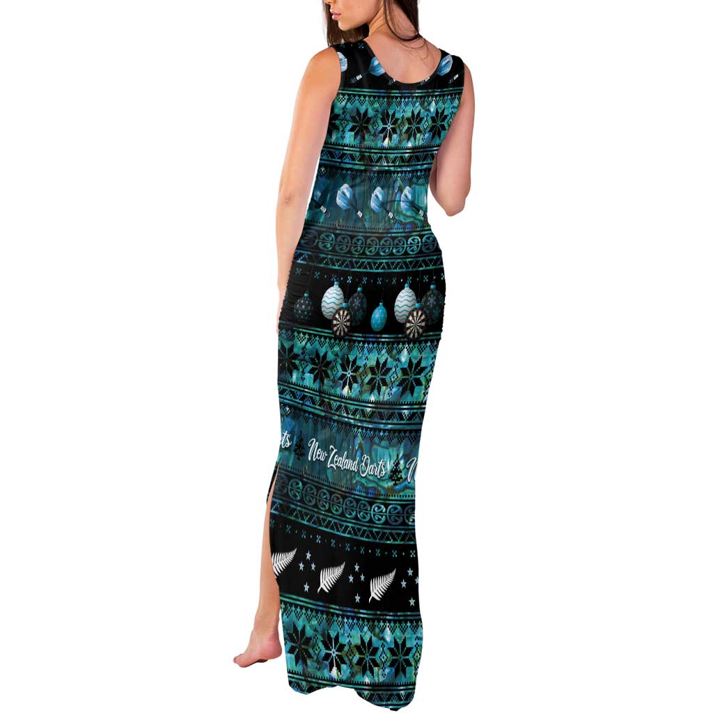 New Zealand Darts Christmas Tank Maxi Dress Merry Xmas Aotearoa Maori Paua Shell LT14 - Polynesian Pride