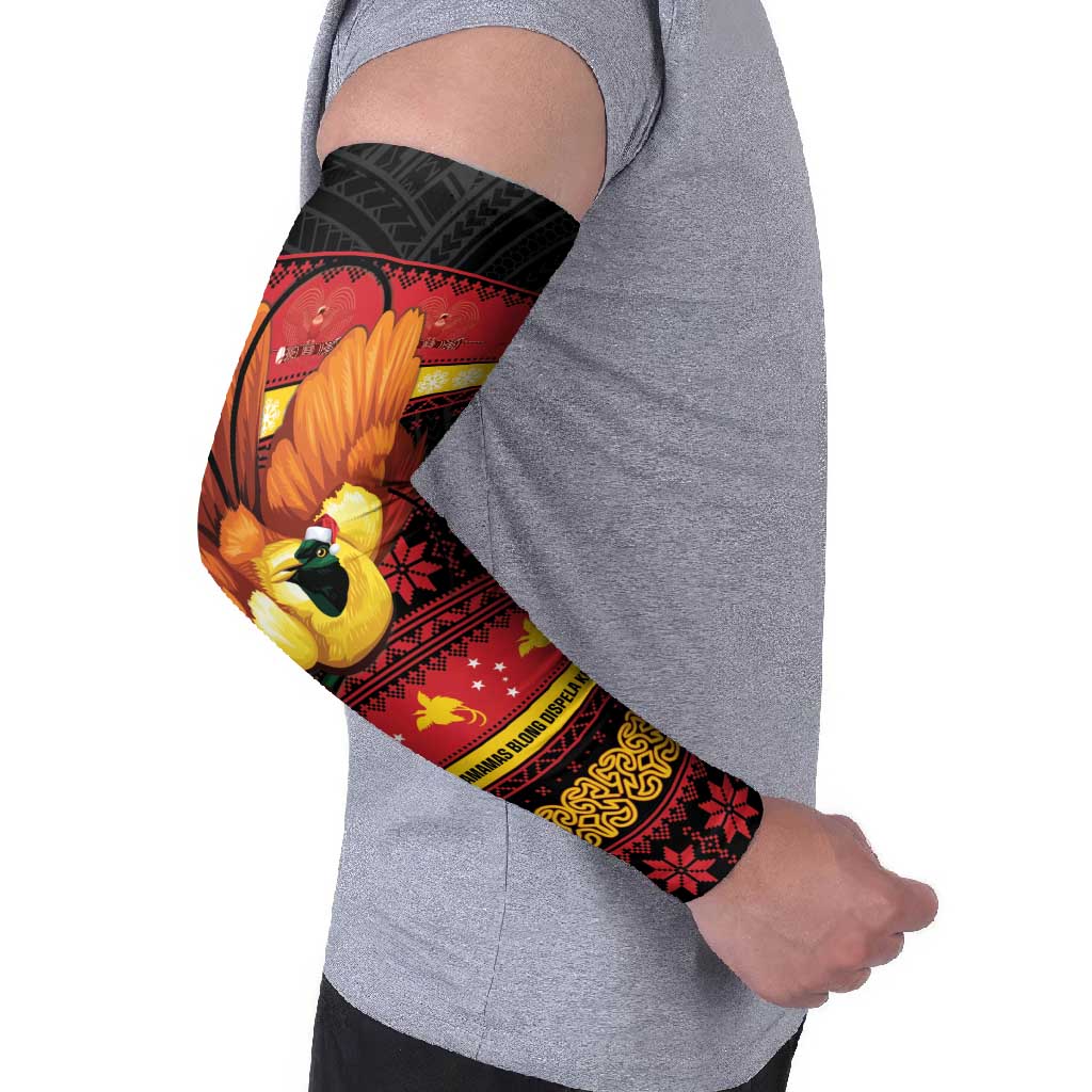 Papua New Guinea Christmas Arm Sleeves Bikpela hamamas blong dispela Krismas LT14 - Polynesian Pride