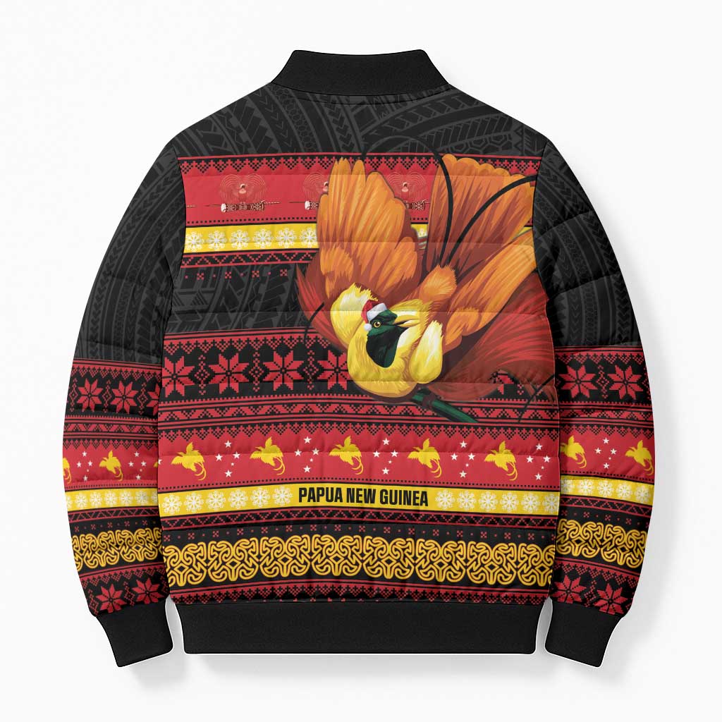 Papua New Guinea Christmas Bomber Puffer Jacket Bikpela hamamas blong dispela Krismas LT14 - Polynesian Pride