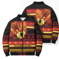 Papua New Guinea Christmas Bomber Puffer Jacket Bikpela hamamas blong dispela Krismas LT14 - Polynesian Pride