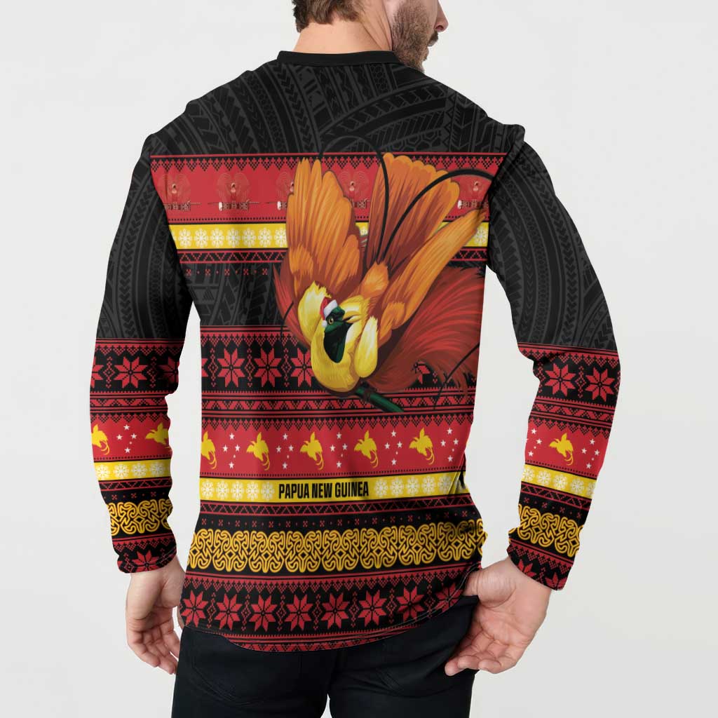 Papua New Guinea Christmas Button Sweatshirt Bikpela hamamas blong dispela Krismas - Polynesian Pride