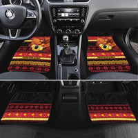Papua New Guinea Christmas Car Mats Bikpela hamamas blong dispela Krismas LT14 Set 4pcs Red - Polynesian Pride