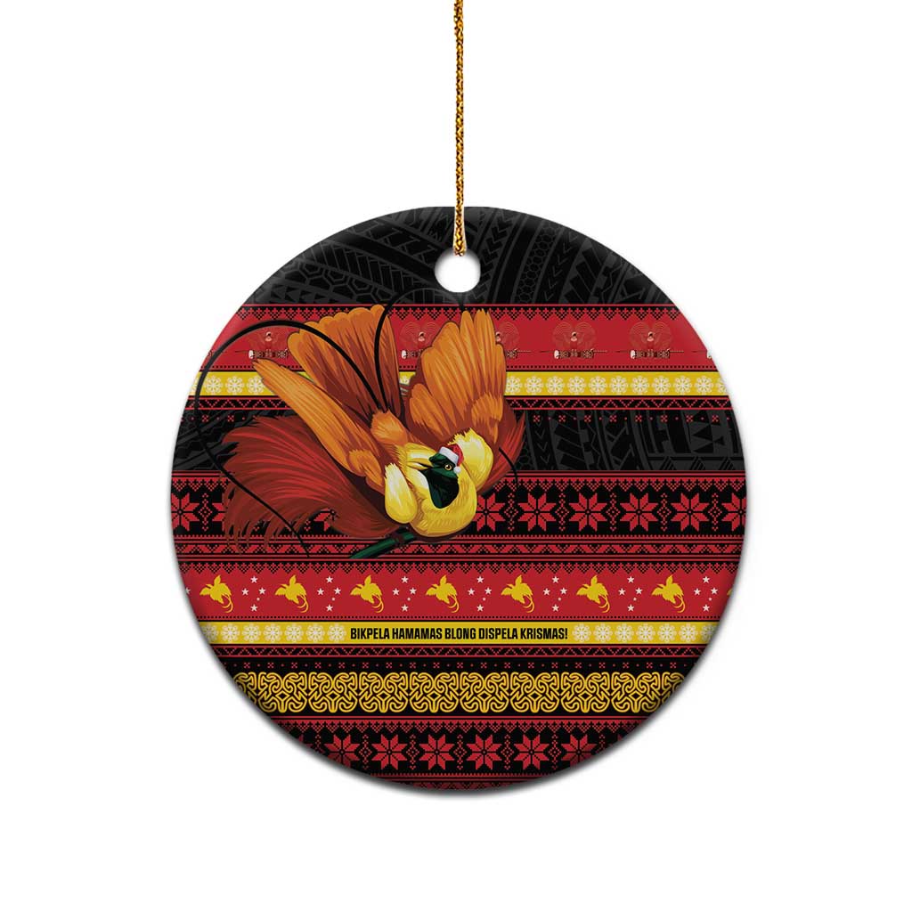 Papua New Guinea Christmas Ceramic Ornament Bikpela hamamas blong dispela Krismas LT14 - Polynesian Pride