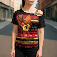 Papua New Guinea Christmas Cross Shoulder Shirt Bikpela hamamas blong dispela Krismas - Polynesian Pride