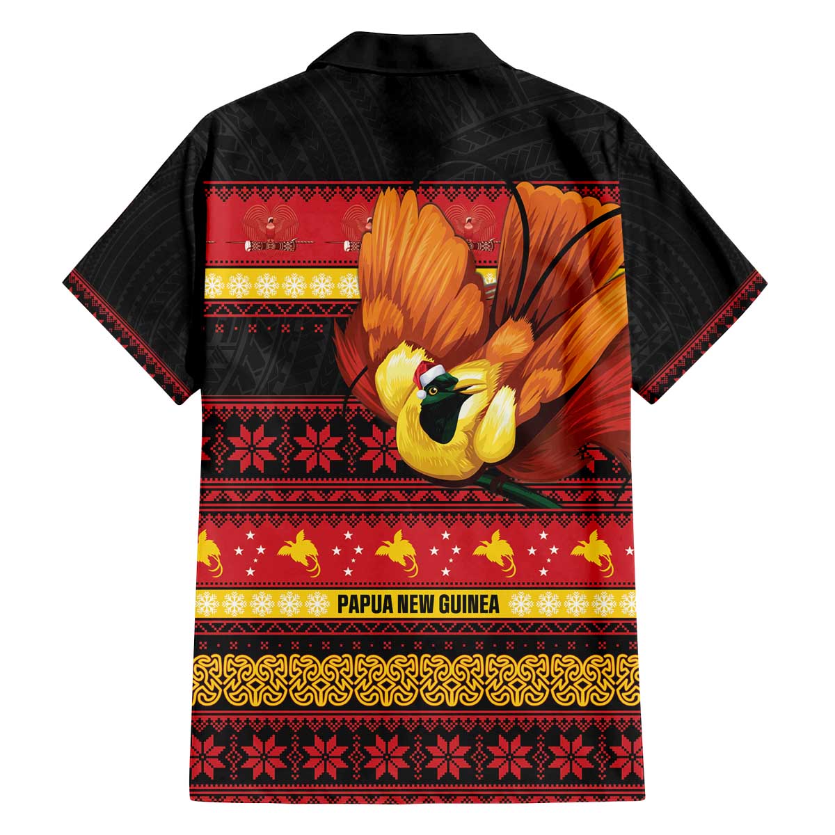 Papua New Guinea Christmas Family Matching Off The Shoulder Long Sleeve Dress and Hawaiian Shirt Bikpela hamamas blong dispela Krismas - Polynesian Pride