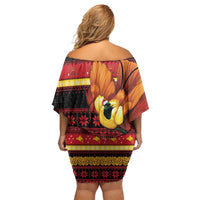 Papua New Guinea Christmas Family Matching Off Shoulder Short Dress and Hawaiian Shirt Bikpela hamamas blong dispela Krismas - Polynesian Pride