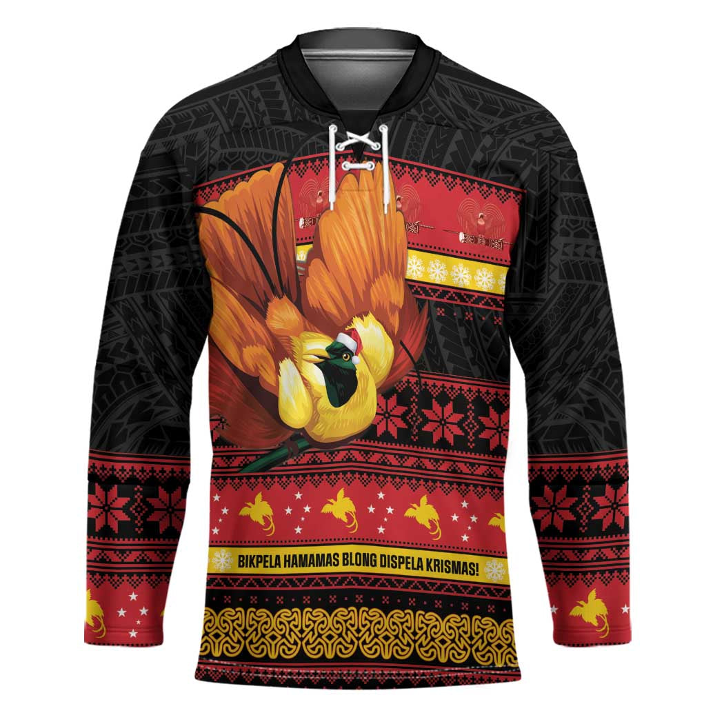 Papua New Guinea Christmas Hockey Jersey Bikpela hamamas blong dispela Krismas - Polynesian Pride