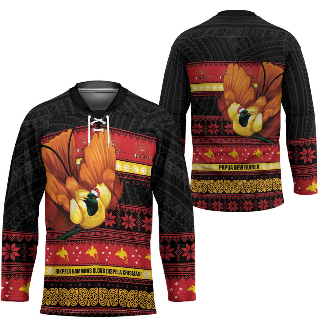 Papua New Guinea Christmas Hockey Jersey Bikpela hamamas blong dispela Krismas - Polynesian Pride