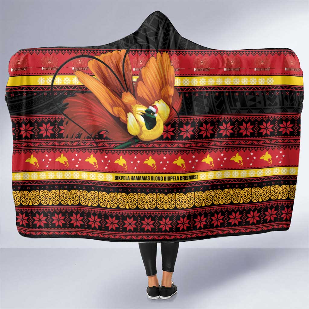 Papua New Guinea Christmas Hooded Blanket Bikpela hamamas blong dispela Krismas - Polynesian Pride