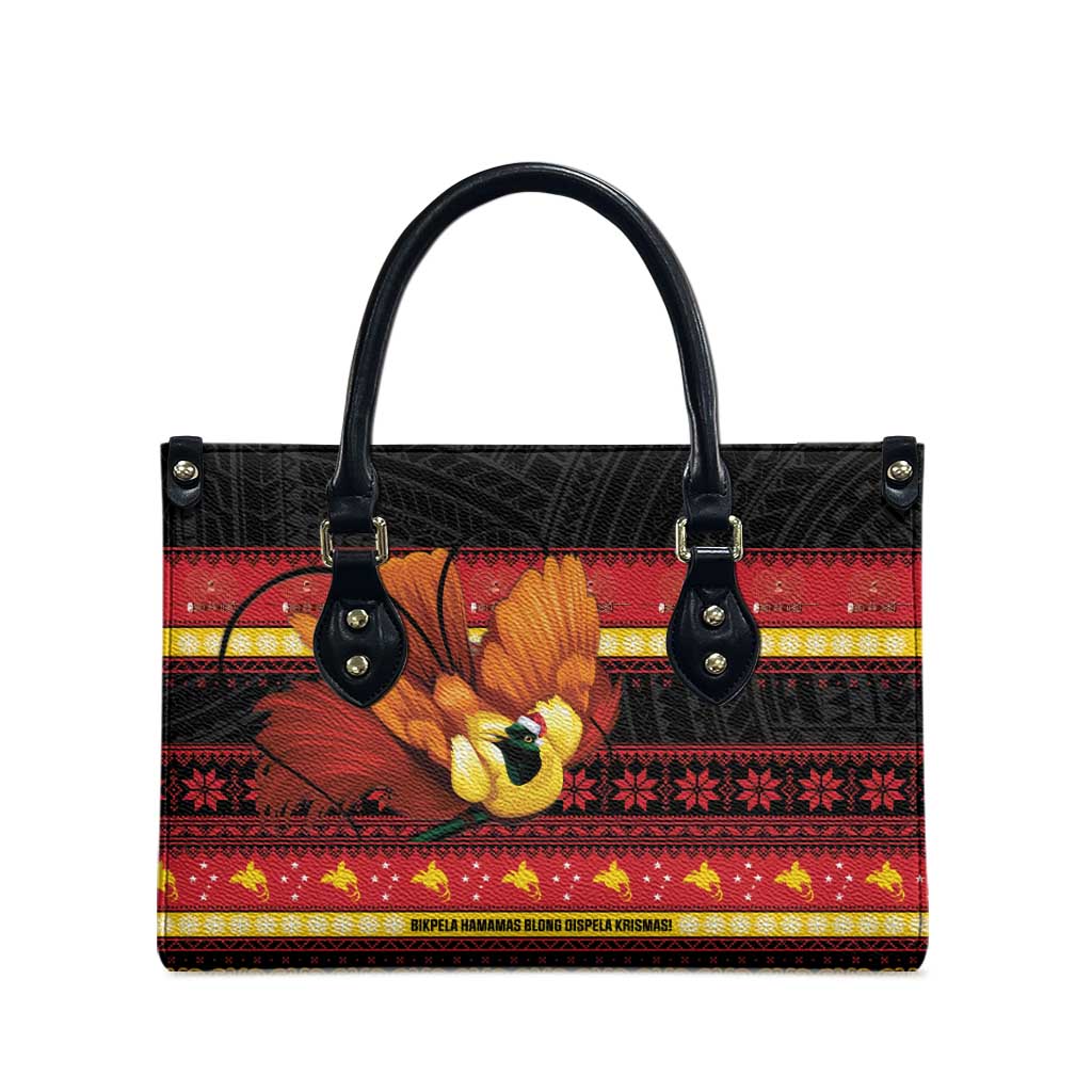 Papua New Guinea Christmas Leather Bag Bikpela hamamas blong dispela Krismas - Polynesian Pride