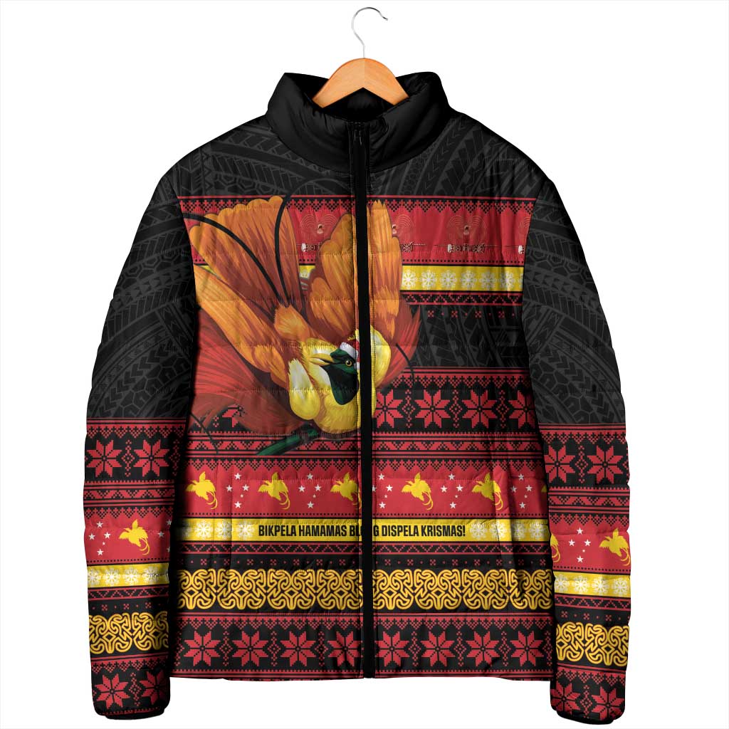 Papua New Guinea Christmas Padded Jacket Bikpela hamamas blong dispela Krismas LT14 - Polynesian Pride