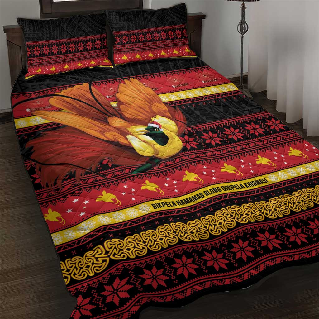 Papua New Guinea Christmas Quilt Bed Set Bikpela hamamas blong dispela Krismas LT14 Red - Polynesian Pride