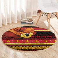 Papua New Guinea Christmas Round Carpet Bikpela hamamas blong dispela Krismas LT14 - Polynesian Pride
