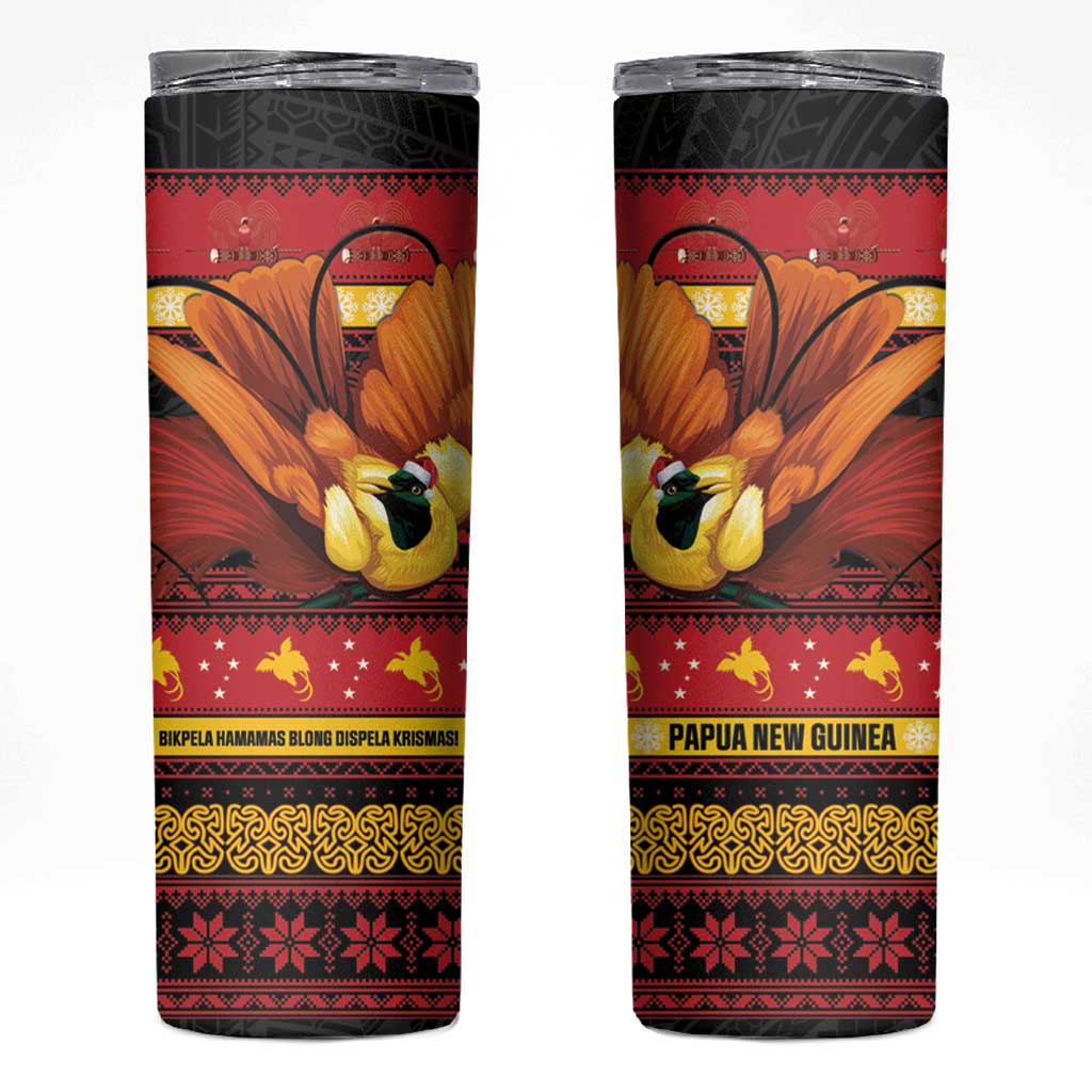 Papua New Guinea Christmas Skinny Tumbler Bikpela hamamas blong dispela Krismas - Polynesian Pride