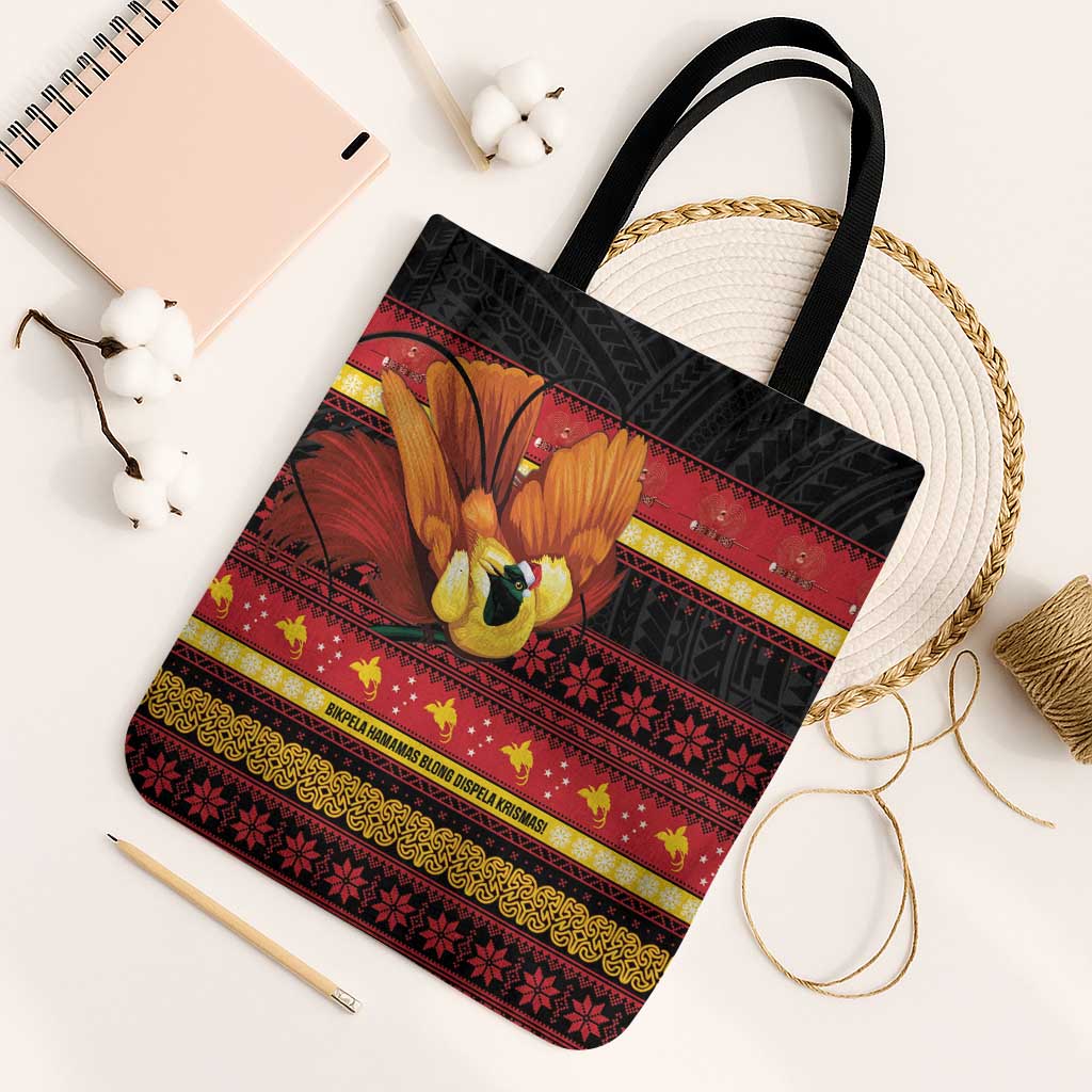 Papua New Guinea Christmas Tote Bag Bikpela hamamas blong dispela Krismas - Polynesian Pride