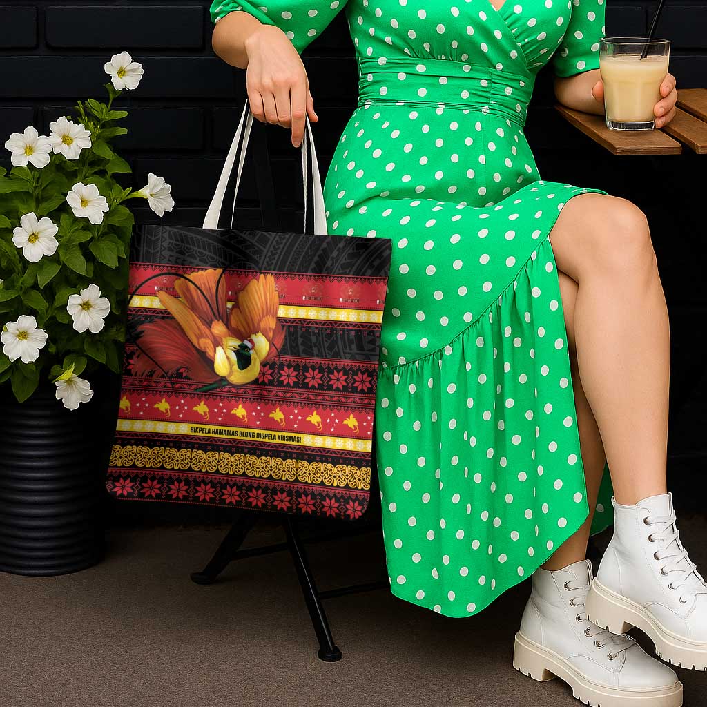 Papua New Guinea Christmas Tote Bag Bikpela hamamas blong dispela Krismas - Polynesian Pride