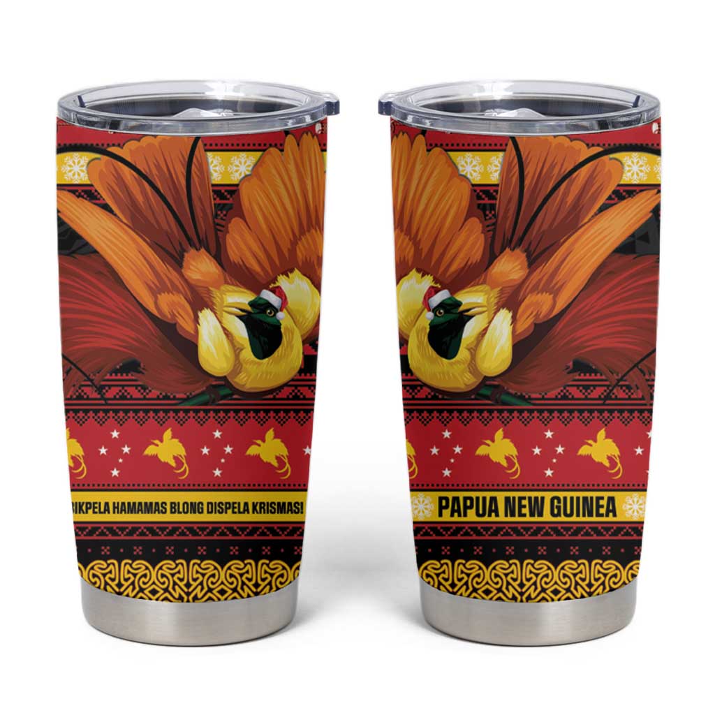 Papua New Guinea Christmas Tumbler Cup Bikpela hamamas blong dispela Krismas - Polynesian Pride