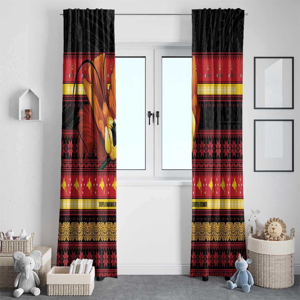 Papua New Guinea Christmas Window Curtain Bikpela hamamas blong dispela Krismas LT14 - Polynesian Pride