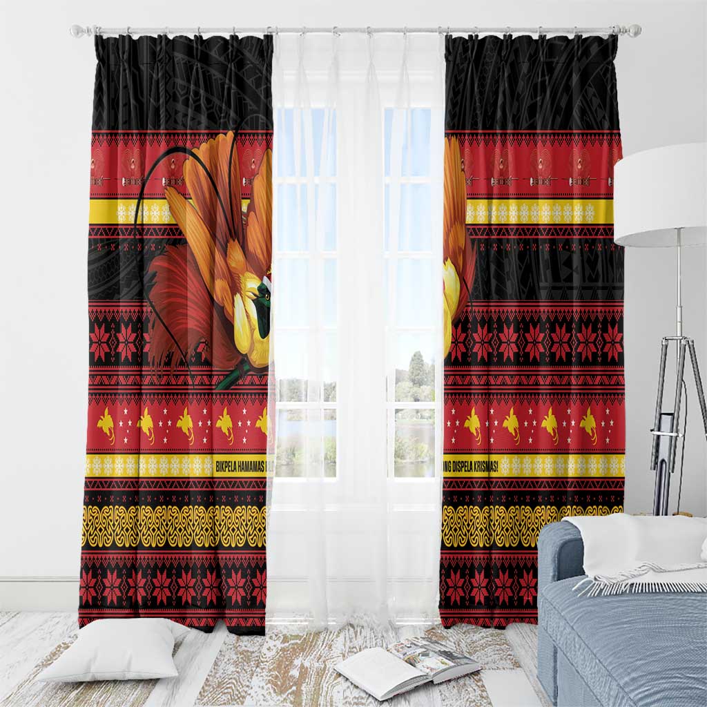 Papua New Guinea Christmas Window Curtain Bikpela hamamas blong dispela Krismas LT14 - Polynesian Pride