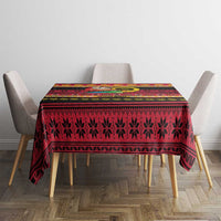 Vanuatu Christmas Tablecloth Joyeux Noel Surfing Santa With Boar Tusk - Polynesian Pride