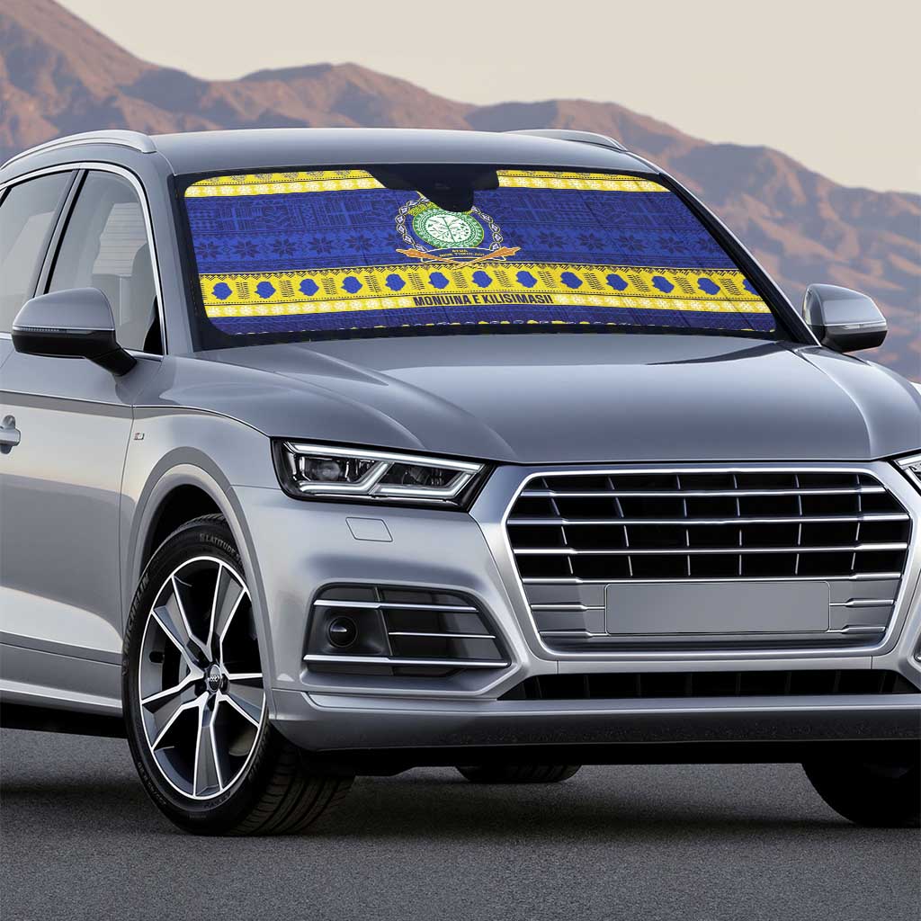 Niue Christmas Auto Sun Shade Monuina e Kilisimasi Hiapo Motifs - Polynesian Pride