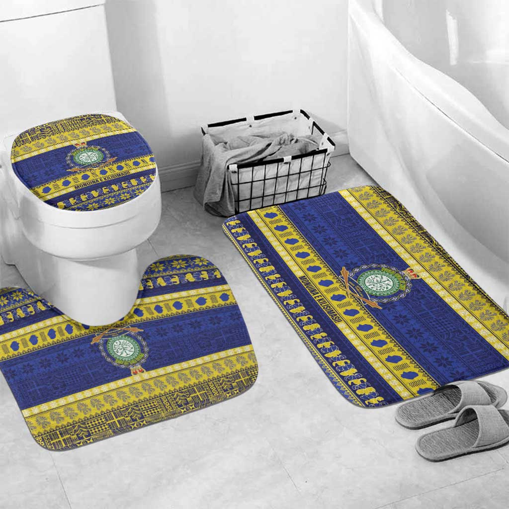 Niue Christmas Bathroom Set Monuina e Kilisimasi Hiapo Motifs - Polynesian Pride