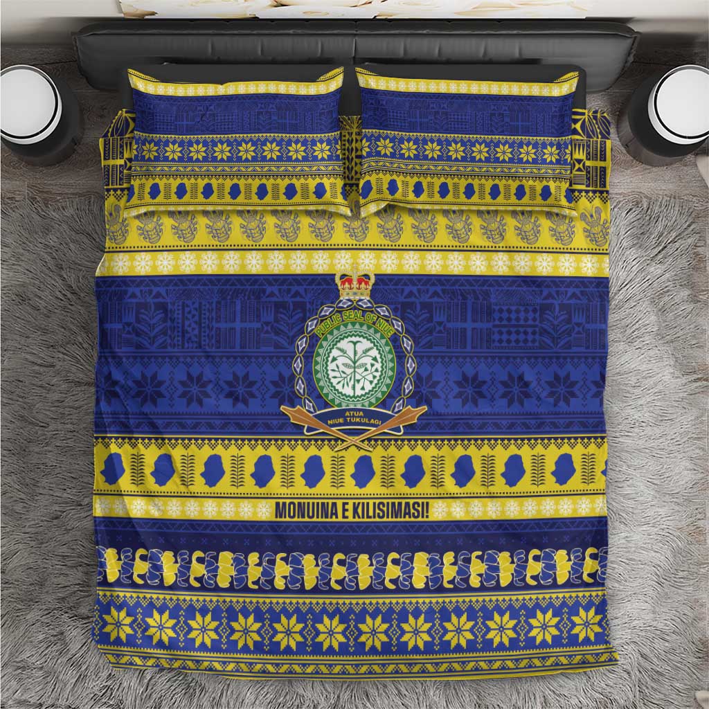 Niue Christmas Bedding Set Monuina e Kilisimasi Hiapo Motifs - Polynesian Pride