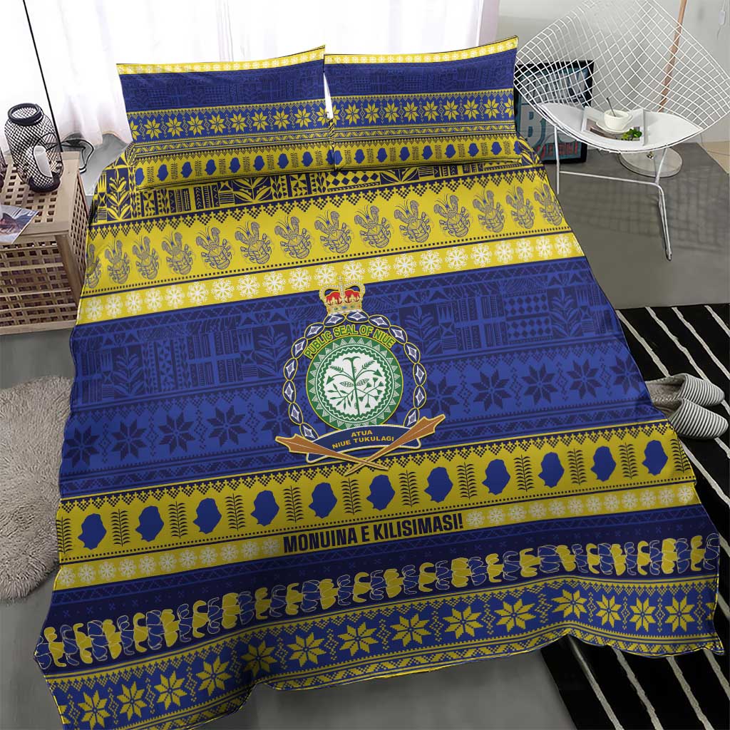 Niue Christmas Bedding Set Monuina e Kilisimasi Hiapo Motifs - Polynesian Pride