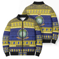 Niue Christmas Bomber Puffer Jacket Monuina e Kilisimasi Hiapo Motifs - Polynesian Pride