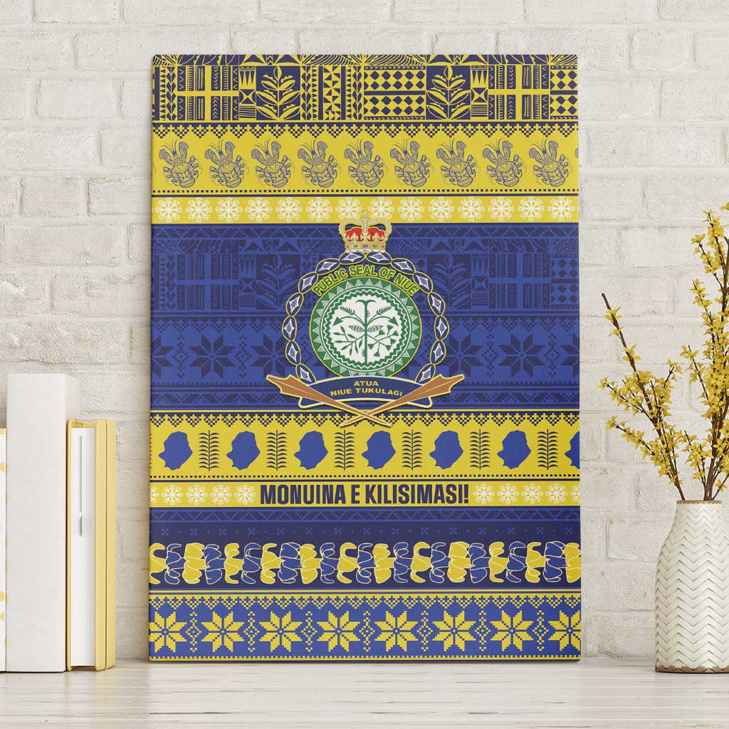 Niue Christmas Canvas Wall Art Monuina e Kilisimasi Hiapo Motifs - Polynesian Pride