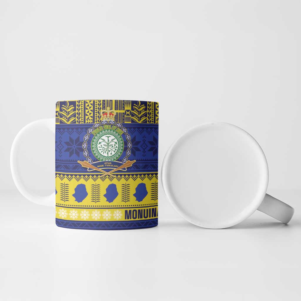 Niue Christmas Ceramic Mug Monuina e Kilisimasi Hiapo Motifs - Polynesian Pride