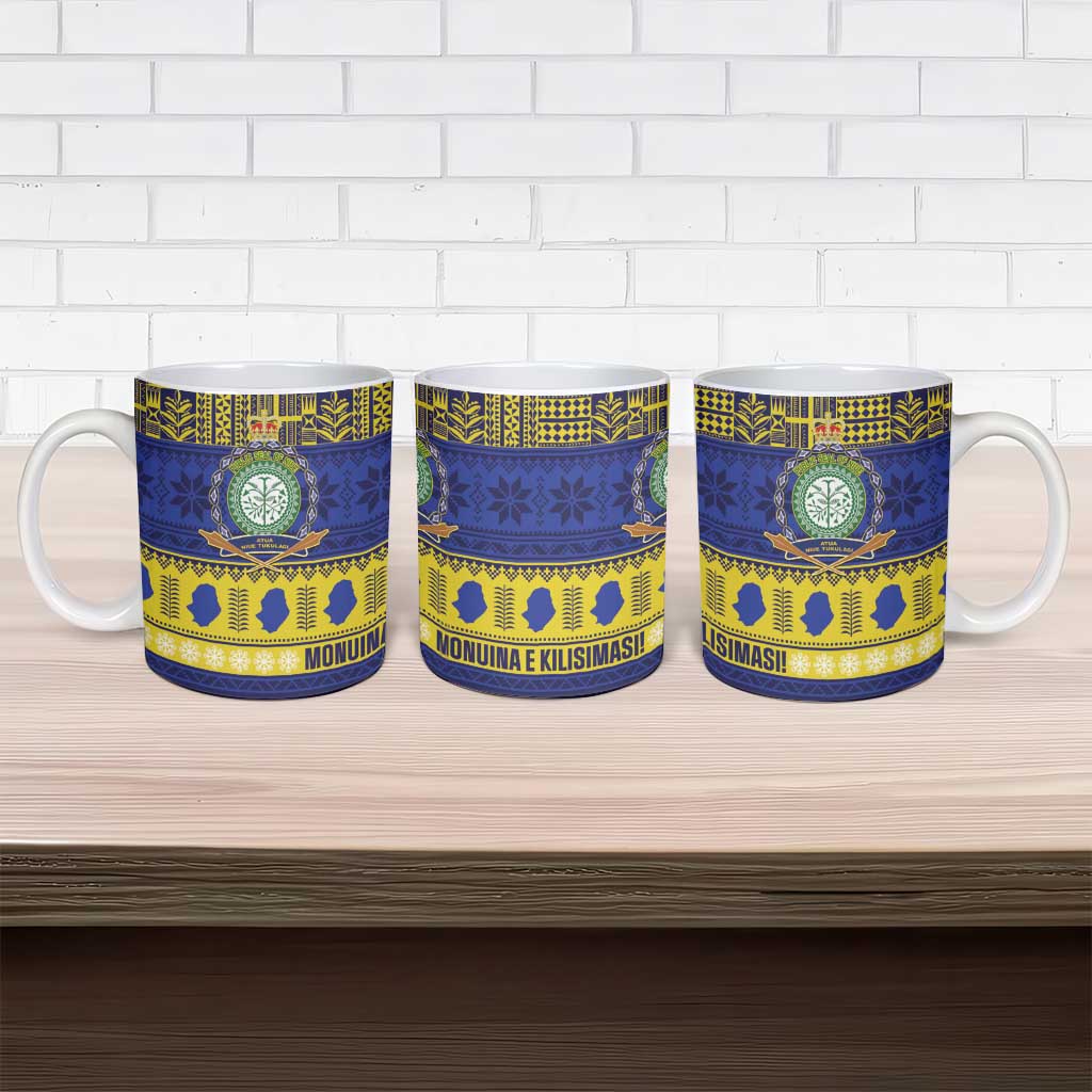 Niue Christmas Ceramic Mug Monuina e Kilisimasi Hiapo Motifs - Polynesian Pride