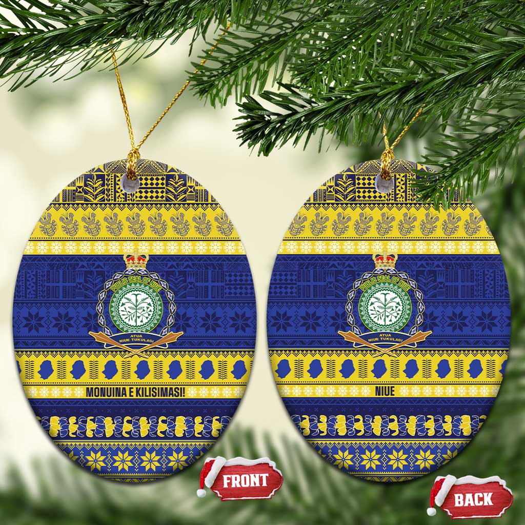 Niue Christmas Ceramic Ornament Monuina e Kilisimasi Hiapo Motifs - Polynesian Pride
