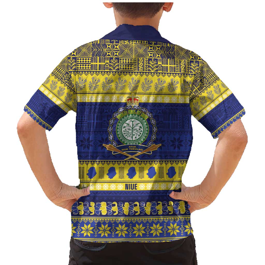 Niue Christmas Family Matching Mermaid Dress and Hawaiian Shirt Monuina e Kilisimasi Hiapo Motifs - Polynesian Pride