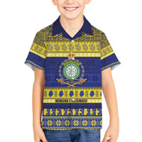 Niue Christmas Family Matching Off Shoulder Maxi Dress and Hawaiian Shirt Monuina e Kilisimasi Hiapo Motifs - Polynesian Pride