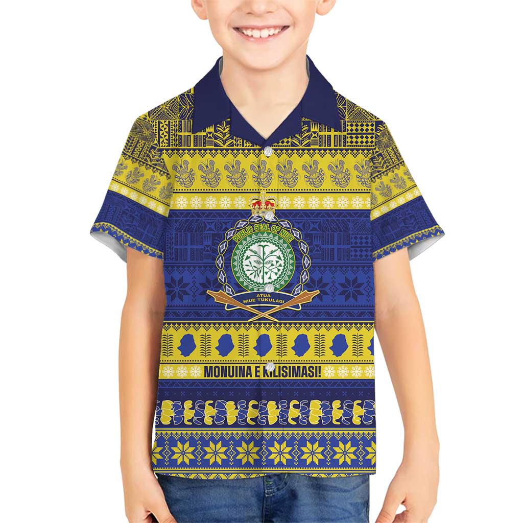 Niue Christmas Family Matching Puletasi and Hawaiian Shirt Monuina e Kilisimasi Hiapo Motifs - Polynesian Pride