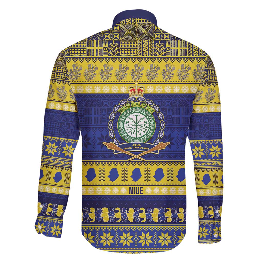 Niue Christmas Family Matching Short Sleeve Bodycon Dress and Hawaiian Shirt Monuina e Kilisimasi Hiapo Motifs - Polynesian Pride